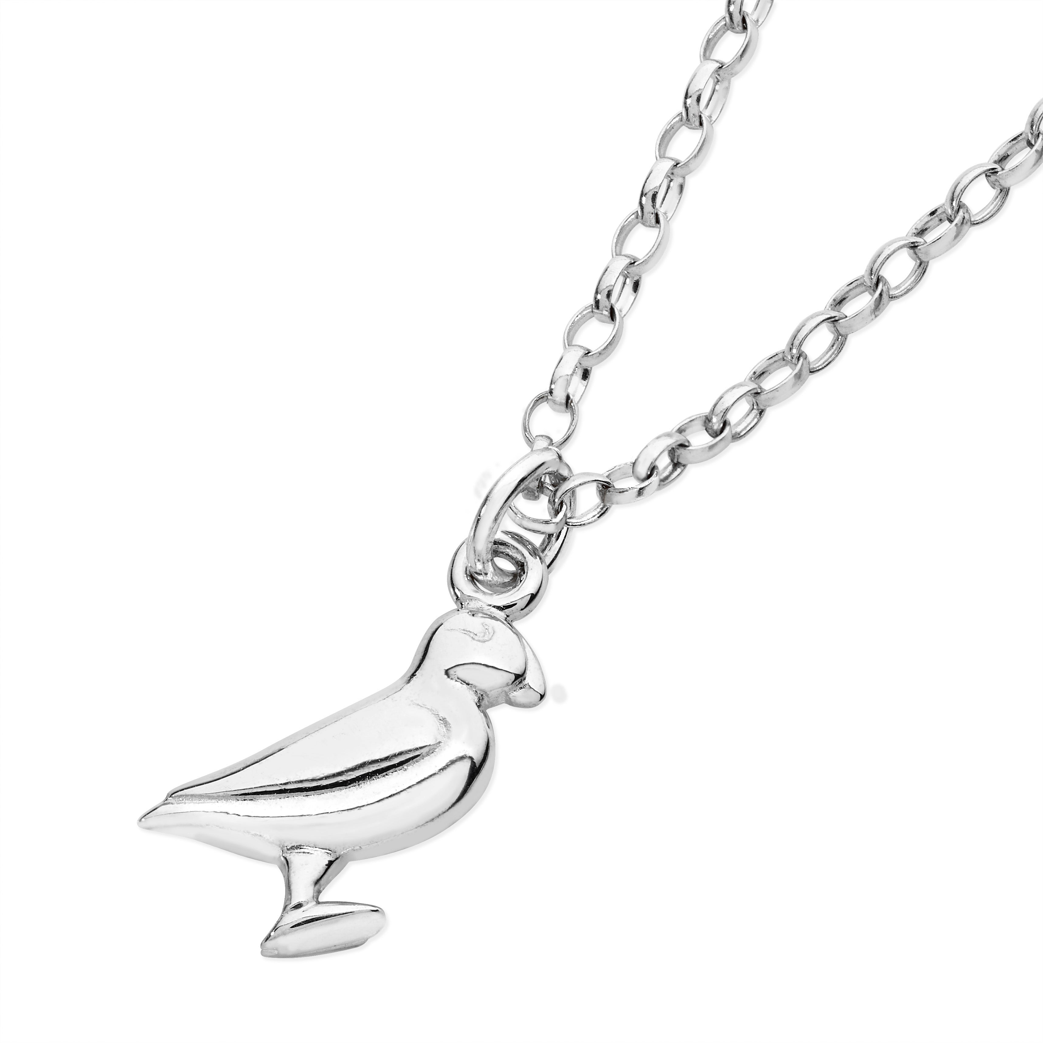 Silver on sale puffin necklace